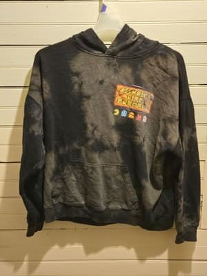 A**holes Live Forever Hoodie Mens XL Tie Dye Black Graphic Pac-Man Sweatshirt - Image 1