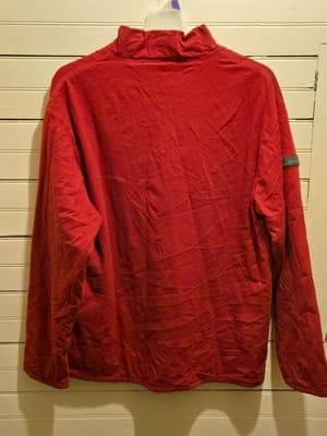 Tommy Hilfiger Pullover Mens XXL Red Quarter Zip Long Sleeve Shirt Logo Patch - Thumbnail 3