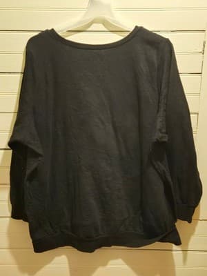 Disney Sweatshirt Women's 4 Black Long Sleeve Pullover Crewneck Cozy Casual Soft - Thumbnail 3