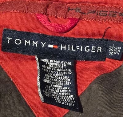 Tommy Hilfiger Pullover Mens XXL Red Quarter Zip Long Sleeve Shirt Logo Patch - Thumbnail 2