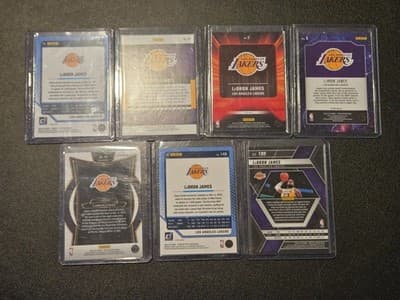 LeBron James Basketball 7 Card Lot Lakers Panini Optic Prizm Select Holo - Thumbnail 2