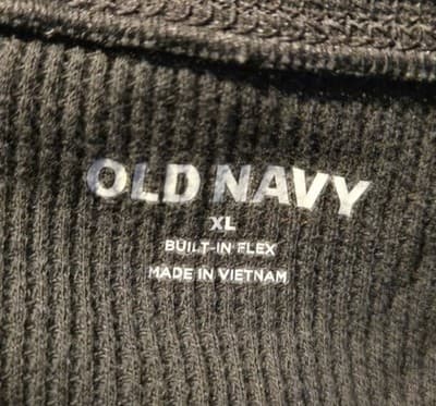 Old Navy Henley Shirt Mens XL Waffle Thermal Long Sleeve Built-In Flex Gray - Thumbnail 2