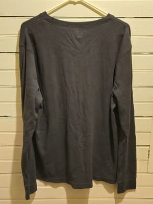 Old Navy Henley Shirt Mens XL Waffle Thermal Long Sleeve Built-In Flex Gray - Thumbnail 3