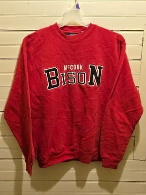 Holloway Sweatshirt Mens M McCook Bison Crewneck Pullover Red Collegiate - Thumbnail 2