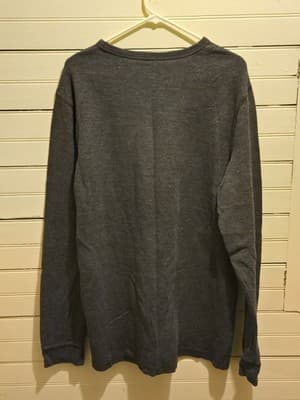 Sonoma Long Sleeve Shirt Mens XXL Tall Waffle Thermal Crewneck Gray Ribbed - Thumbnail 3