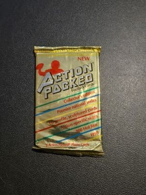 Action Packed Football Card Packs Lot 7 Sealed 1990 6 Card Collectors NFL Gold - Thumbnail 2