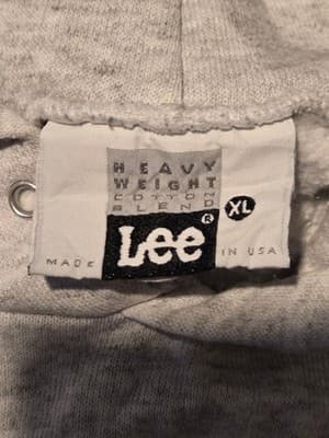 Lee Hoodie Mens XL Vintage Heppner Football 1992 Champions Mustangs Gray - Thumbnail 2