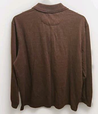 Mens XXL Haggar Dress Shirt Red Long Sleve Box Padern - Thumbnail 2