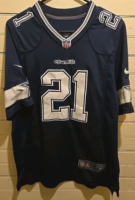Nike Ezekiel Elliott Cowboys Jersey #21 Blue Size Small Used - Thumbnail 2