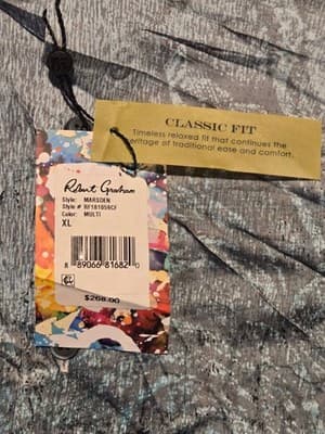 Robert Graham Shirt Mens XL Marsden Classic Fit Long Sleeve Designer NWT - Thumbnail 3