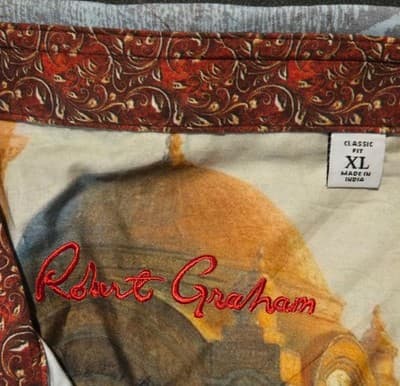 Robert Graham Shirt Mens XL Marsden Classic Fit Long Sleeve Designer NWT - Thumbnail 2