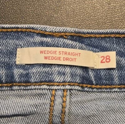 Levis Wedgie Straight Jeans Womens 28 Light Wash High Rise Button Fly Blue - Thumbnail 2