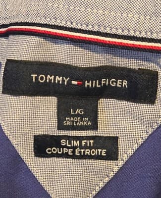 Tommy Hilfiger Polo Shirt Mens L Slim Fit Short Sleeve Blue Classic Cotton - Thumbnail 2