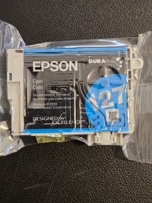 Epson 127 Cyan Ink Cartridge DURABrite Ultra Genuine Sealed OEM New for Epson - Image 1