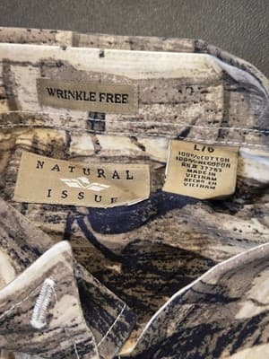 Natural Issue Shirt Mens L Short Sleeve Button Up Tropical Print Cotton Casual - Thumbnail 2