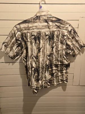 Natural Issue Shirt Mens L Short Sleeve Button Up Tropical Print Cotton Casual - Thumbnail 3