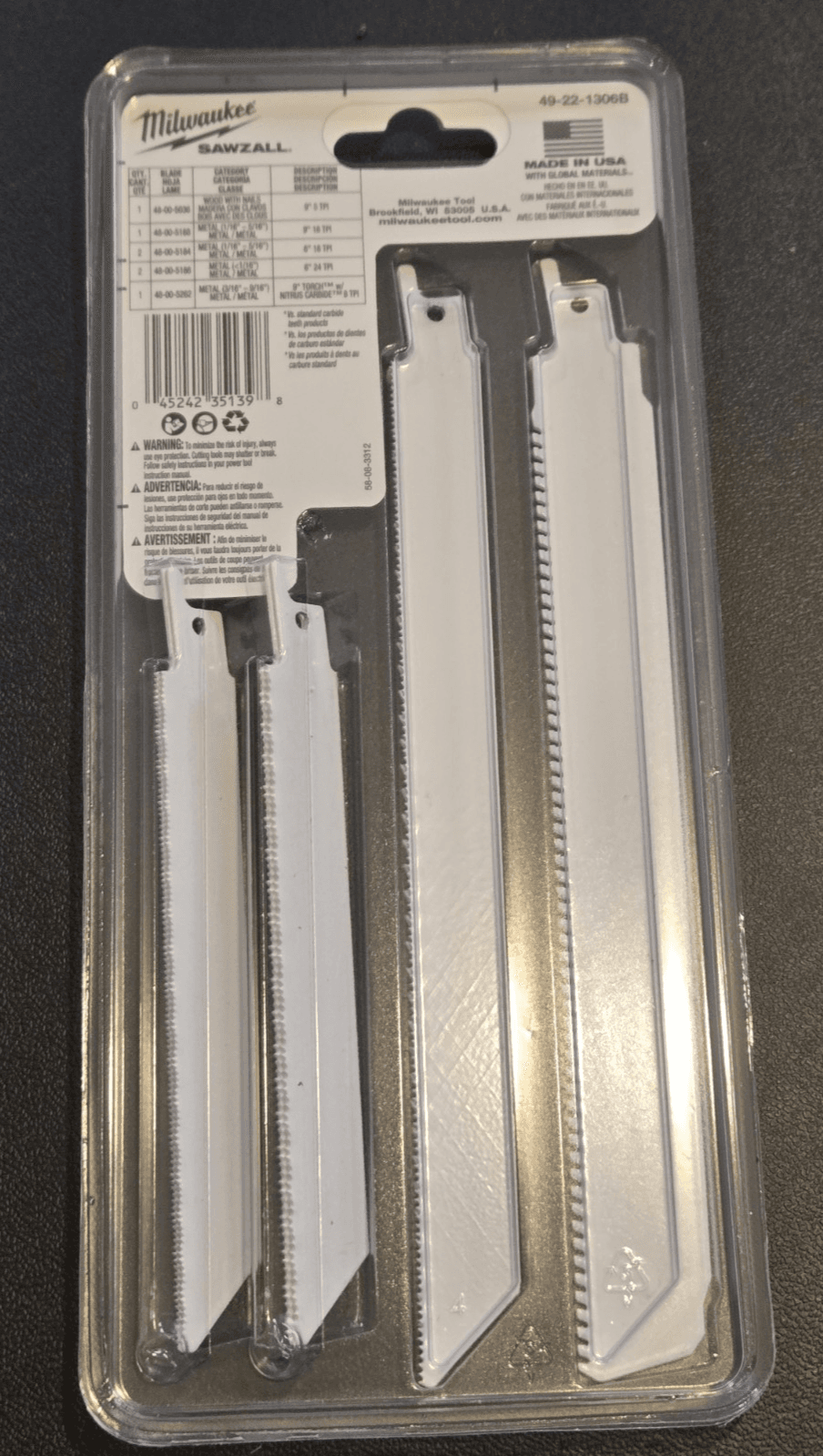 Milwaukee Sawzall Blade Set 6pc + 1 FREE TORCH Nitrus Carbide Wood & Metal NEW - Thumbnail 2