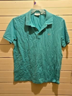 Lacoste Polo Shirt Mens XL Slim Fit Short Sleeve Turquoise Classic Crocodile - Image 1