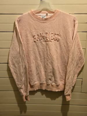 ESY Surf Co Sweatshirt Women's L San Diego California Embroidered Pink Crewneck - Image 1