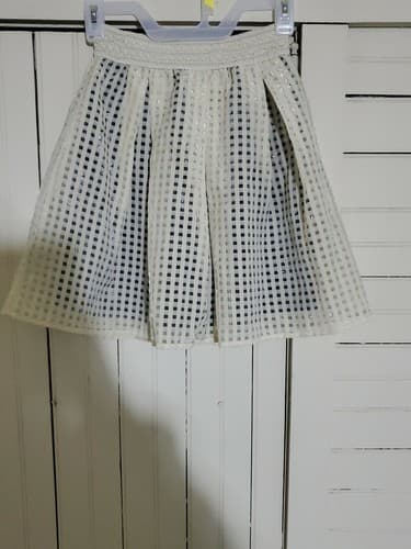 Womens Skirt Checkered Tan Size S - Image 1