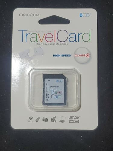 Memorex 8 GB Travel Card Class Micro SDHC New In Package - Image 1