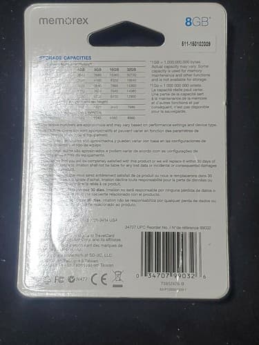 Memorex 8 GB Travel Card Class Micro SDHC New In Package - Thumbnail 2