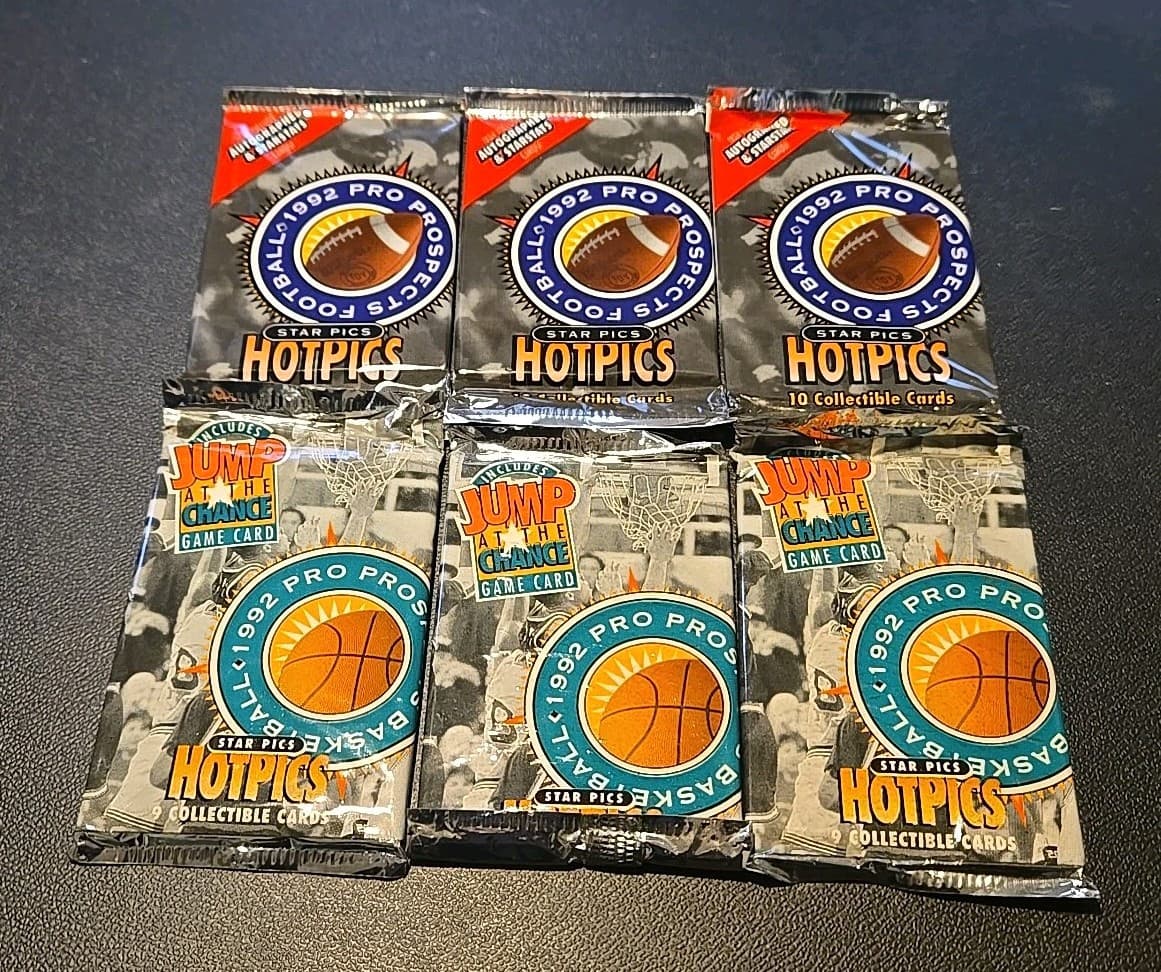 Lot Of 6 1992 Star Picks Pro Prospects Football And Basketball 3 Packs Each... - Image 1