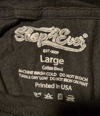 Shop4Ever T-Shirt Mens L Black Pirate Skull Crossbones Graphic Short Sleeve - Thumbnail 2