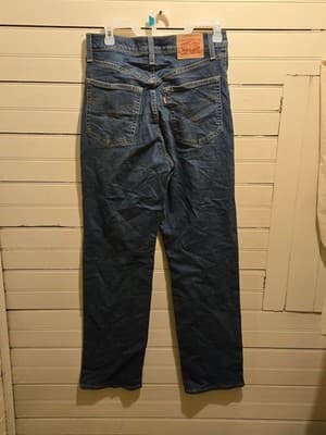 Levis Jeans Womens 29 Ribcage High Rise Straight Button Fly Med Wash Blue - Thumbnail 4