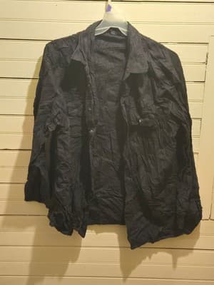 Faded Glory Shirt Mens 3XL Long Sleeve Cotton Button Up Casual Oversized Navy - Image 1