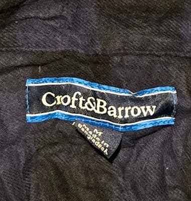 Croft & Barrow Shirt Mens M Navy Crinkle Button Up Long Sleeve Lightweight - Thumbnail 2