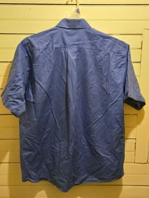 Cintas Work Shirt Mens 17.5 SS Button Down Blue Embroidered Logo First Transit - Thumbnail 4