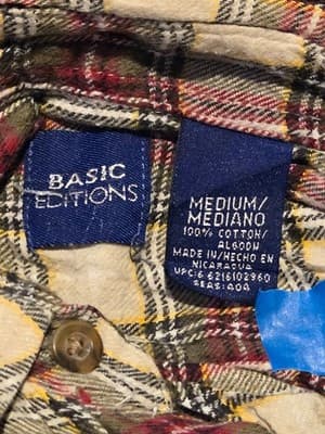 Basic Editions Shirt Women's M Plaid Button Up Long Sleeve Flannel Cotton Casual - Thumbnail 2