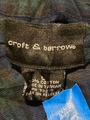 Croft & Barrow Button Up Shirt Womens L Blue Crinkle 100% Cotton Long Sleeve - Thumbnail 2