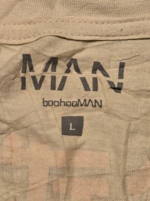 boohooMAN Shirt Mens L White Dragon Graphic Short Sleeve Asian Characters - Thumbnail 2