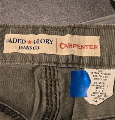 Faded Glory Shorts Womens 14 Carpenter Cargo Cotton Pocket Utility Gray Casual - Thumbnail 2