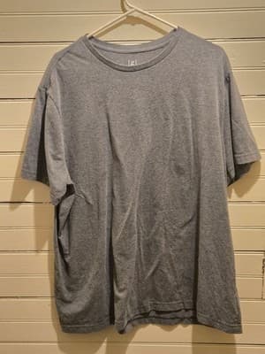 George Shirt Mens 2XL Gray Short Sleeve Crew Neck Basic Tee Oversized Casual - Image 1
