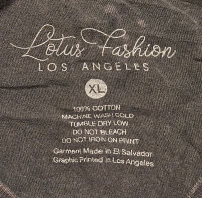 Lotus Fashion T-Shirt Mens XL Acid Wash Gray Smiley Face Distressed Graphic Tee - Thumbnail 2