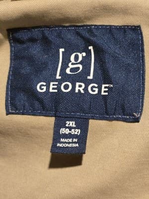 George Jacket Mens 2XL Utility Field Button Front Pocket Khaki Casual - Thumbnail 2