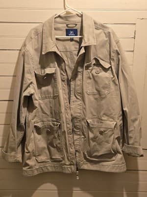 George Jacket Mens 2XL Utility Field Button Front Pocket Khaki Casual - Image 1