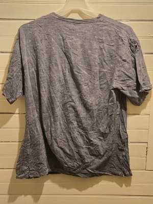 Lotus Fashion T-Shirt Mens XL Acid Wash Gray Smiley Face Distressed Graphic Tee - Thumbnail 3