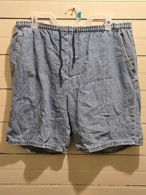 Bobbie Brooks Shorts Womens 16W Denim Elastic Waist Drawstring Light Wash Casual - Image 1