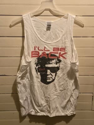 Gildan Tank Top Mens XL Ill Be Back Graphic Trump 2020 White Sleeveless - Image 1