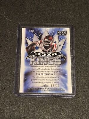 2021 Leaf Metal Draft TK-TV1 Tyler Vaughns Touchdown Kings Autographs Purple /30 - Thumbnail 2