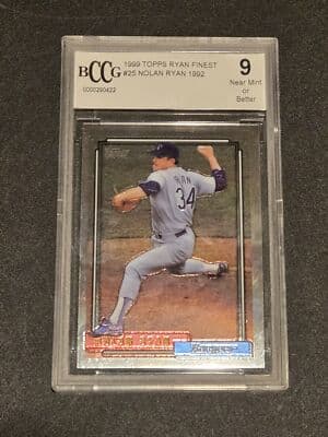 1999 Topps #25 Nolan Ryan Nolan Ryan Commemorative Reprints Finest BCCG 9 - Image 1