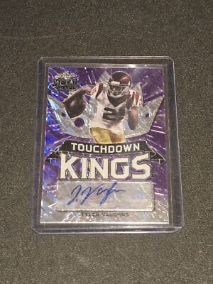 2021 Leaf Metal Draft TK-TV1 Tyler Vaughns Touchdown Kings Autographs Purple /30 - Image 1