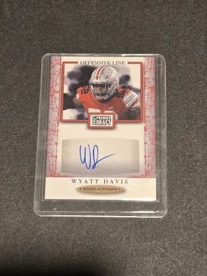 2021 SAGE Premier Draft #A10 Wyatt Davis Autographs Red - Image 1