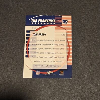 2003 Score #TF-19 Tom Brady The Franchise - Thumbnail 2