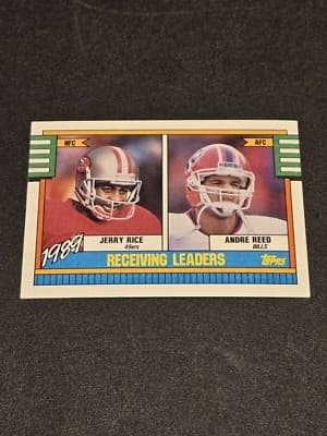 1990 Topps #431 1989 Receiving Leaders (Jerry Rice / Andre Reed) LL - Image 1
