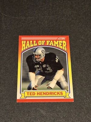 1990 Score #599 Ted Hendricks - Image 1